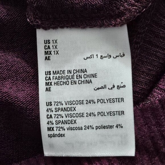 2/$50 Style & Co Womens Plus Ribbed V Neck Sweater 1X NWT - Picture 5 of 7